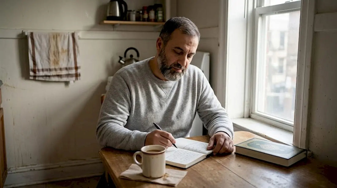 Man reflecting on daily forgiveness routine